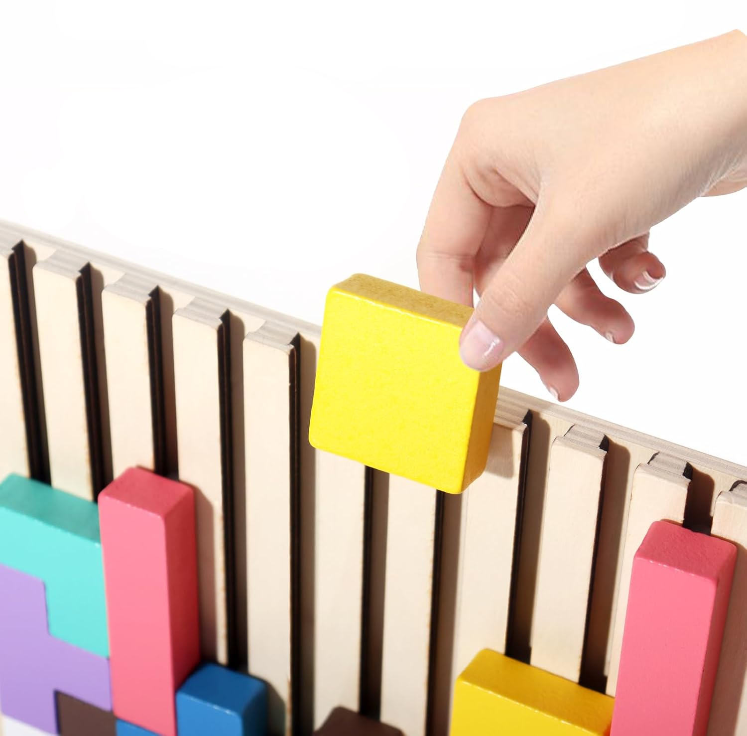 Wooden Montessori Puzzle Toy | Educational Tetris Block Game for Kids Learning & Play (3+ Years)